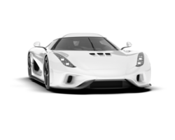 White sport car on transparent background. 3d rendering - illustration png