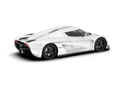 White sport car on transparent background. 3d rendering - illustration png