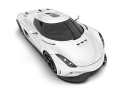 White sport car on transparent background. 3d rendering - illustration png