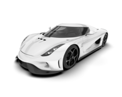 White sport car on transparent background. 3d rendering - illustration png