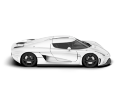 White sport car on transparent background. 3d rendering - illustration png