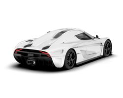White sport car on transparent background. 3d rendering - illustration png