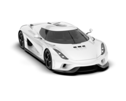 White sport car on transparent background. 3d rendering - illustration png