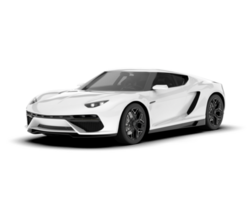 White sport car on transparent background. 3d rendering - illustration png