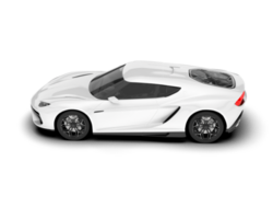 White sport car on transparent background. 3d rendering - illustration png