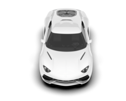 White sport car on transparent background. 3d rendering - illustration png