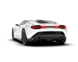 White sport car on transparent background. 3d rendering - illustration png