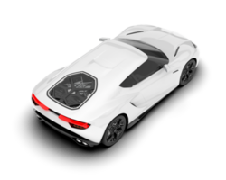 White sport car on transparent background. 3d rendering - illustration png