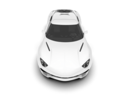 White sport car on transparent background. 3d rendering - illustration png