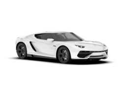 White sport car on transparent background. 3d rendering - illustration png