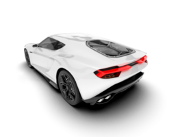 White sport car on transparent background. 3d rendering - illustration png