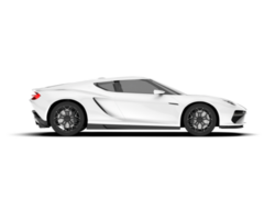 White sport car on transparent background. 3d rendering - illustration png