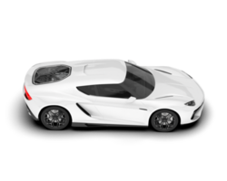 White sport car on transparent background. 3d rendering - illustration png