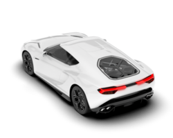 White sport car on transparent background. 3d rendering - illustration png