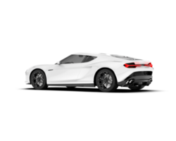 White sport car on transparent background. 3d rendering - illustration png