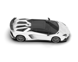 White sport car on transparent background. 3d rendering - illustration png