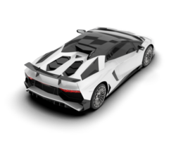 White sport car on transparent background. 3d rendering - illustration png