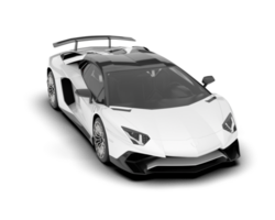 White sport car on transparent background. 3d rendering - illustration png