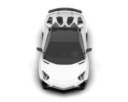 White sport car on transparent background. 3d rendering - illustration png