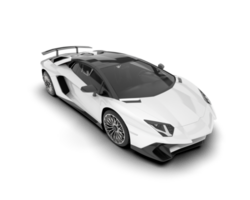 White sport car on transparent background. 3d rendering - illustration png