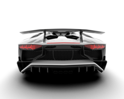 White sport car on transparent background. 3d rendering - illustration png