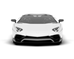 White sport car on transparent background. 3d rendering - illustration png