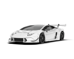 White sport car on transparent background. 3d rendering - illustration png