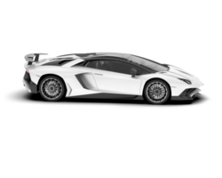 White sport car on transparent background. 3d rendering - illustration png