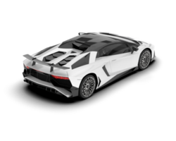 White sport car on transparent background. 3d rendering - illustration png