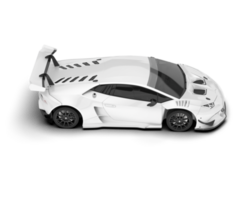 White sport car on transparent background. 3d rendering - illustration png