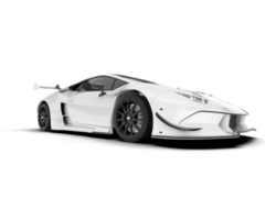 White sport car on transparent background. 3d rendering - illustration png