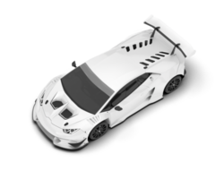 White sport car on transparent background. 3d rendering - illustration png