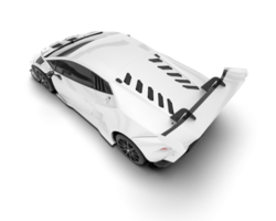 White sport car on transparent background. 3d rendering - illustration png