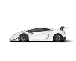 White sport car on transparent background. 3d rendering - illustration png