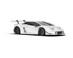 White sport car on transparent background. 3d rendering - illustration png