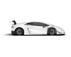 White sport car on transparent background. 3d rendering - illustration png