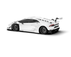 White sport car on transparent background. 3d rendering - illustration png