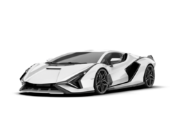 White sport car on transparent background. 3d rendering - illustration png