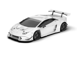 White sport car on transparent background. 3d rendering - illustration png