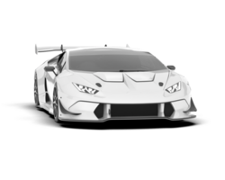 White sport car on transparent background. 3d rendering - illustration png