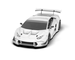 White sport car on transparent background. 3d rendering - illustration png