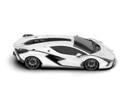 White sport car on transparent background. 3d rendering - illustration png