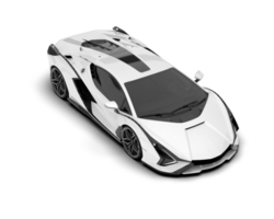 White sport car on transparent background. 3d rendering - illustration png