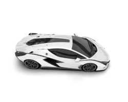 White sport car on transparent background. 3d rendering - illustration png