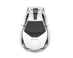 White sport car on transparent background. 3d rendering - illustration png