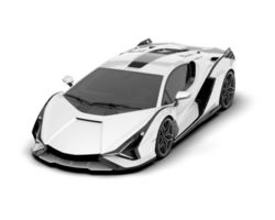 White sport car on transparent background. 3d rendering - illustration png