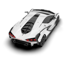 White sport car on transparent background. 3d rendering - illustration png