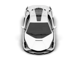 White sport car on transparent background. 3d rendering - illustration png