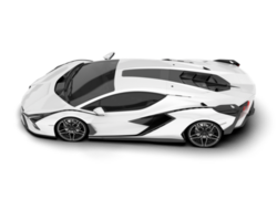 White sport car on transparent background. 3d rendering - illustration png