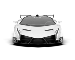 White sport car on transparent background. 3d rendering - illustration png